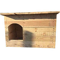 Деревянная будка "Барс" для собак крупных пород Овчарки, Алабая, Хаски (120*85*80 см) - утепленная