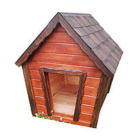 Деревянная будка "Белла" для собаки Овчарки, Хаски (75*115*90 см) - шпунтованная доска