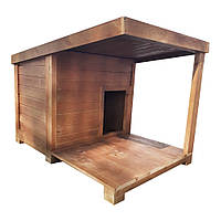 Деревянная будка с навесом для собаки "Верона" (100*150*80 см)