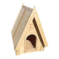 Деревянная будка для собаки "Вигвам" для средних пород (80*100*100 см) - без покраски
