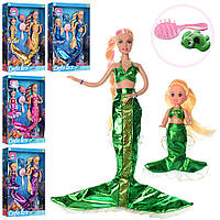 Лялька "Defa" Русалонька 30см.,з донькою 10см.,гребінець, в кор-ці,23х34х5,5см №8302(48)