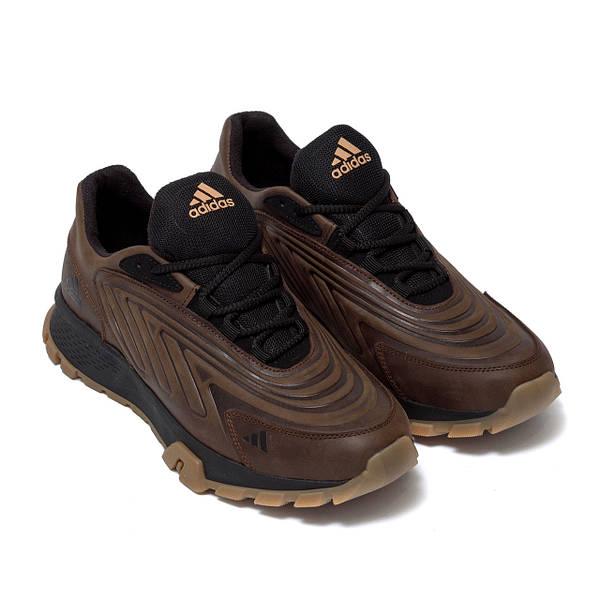 Чоловічі шкіряні кросівки весни/осінь коричневі Adidas Ozelia Brown