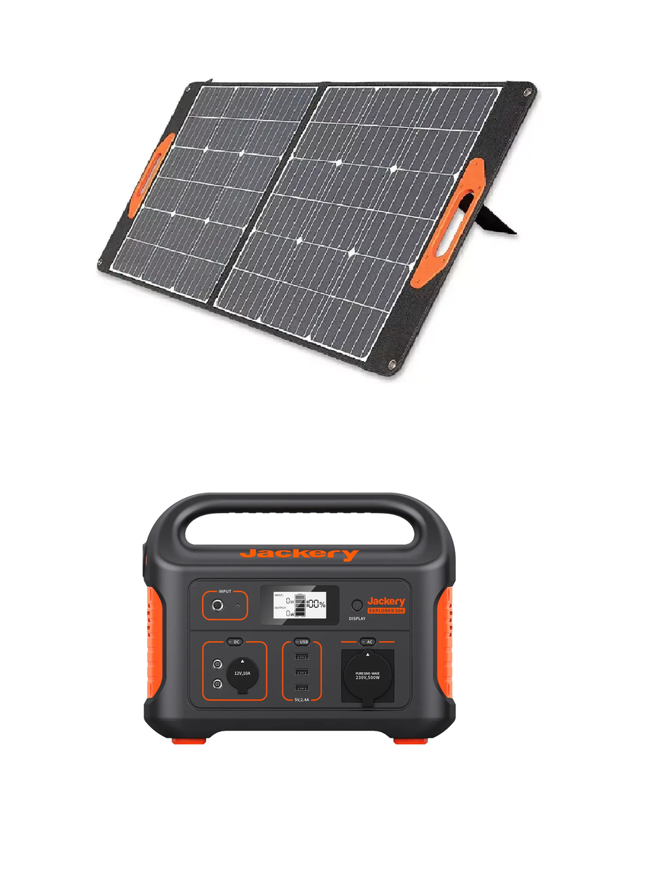 Портативна електростанція Jackery Explorer 500 + Solar panel 100W. Зарядна станція із сонячною панеллю