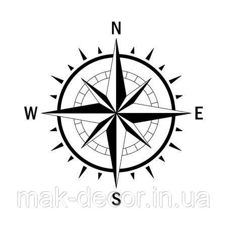 Вінілові наклейки на авто " Роза вітрів " 50х50 см