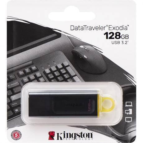 Флешка Kingston USB 128Gb DT Exodia Black/Yellow USB 32 309928 MZOPT, фото 1