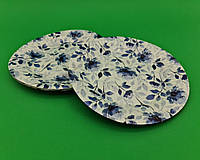Бумажная тарелка с рисунком 18см"№ 29"Голубые цветы" 10шт (1 пачка)