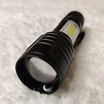 Світлодіодний ліхтарик Bailong Police COB USB BL-515 у пластиковому чохлі, Ручний ліхтар на акумуляторі, фото 2