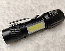 Світлодіодний ліхтарик Bailong Police COB USB BL-515 у пластиковому чохлі, Ручний ліхтар на акумуляторі, фото 3