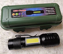 Світлодіодний ліхтарик Bailong Police COB USB BL-515 у пластиковому чохлі, Ручний ліхтар на акумуляторі, фото 4