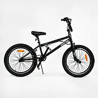 ТРЮКОВЫЙ стальной велосипед 20д CORSO BMX-3618 односкоростной / тормоза Logon с гироротором + ПЕГИ / Черный