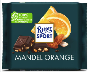 Молочний шоколад Ritter Sport Mandel Orange, 100 г