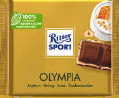 Молочний шоколад Ritter Sport з йогуртом медом і фундуком, 100 г