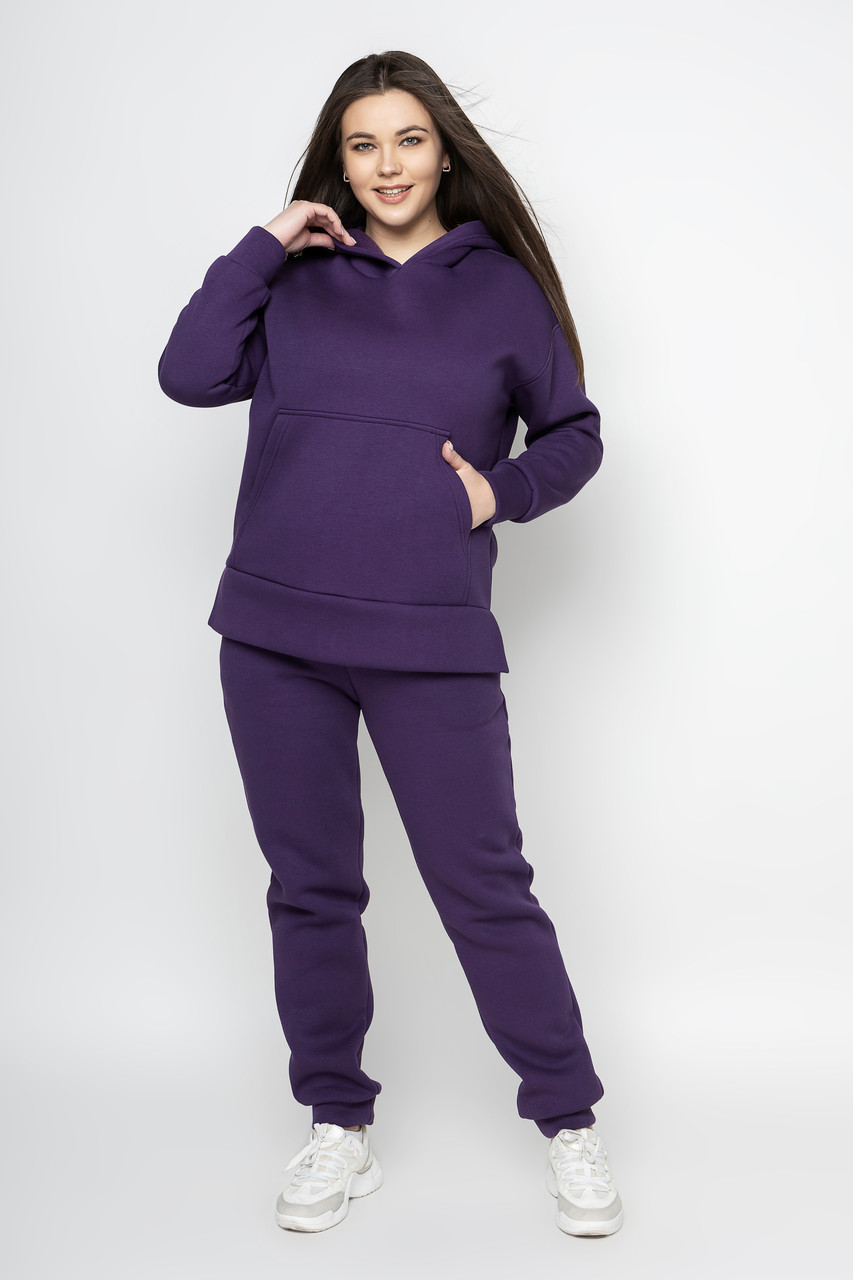 Теплий стильний прогулянковий костюм оверсайз, фото 1