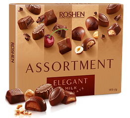 Набір цукерок у коробці Roshen Assortment Milk chocolate 145 грамів