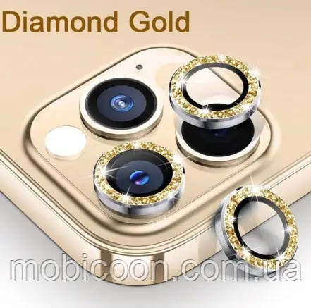 Захисне скло на камеру для iPhone 13 Pro з камінням