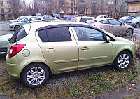 Дефлекторы Окон \ Ветровики Opel Corsa D (5 дверей) хетч 2006-2014 (скотч) ACRYL-AUTO