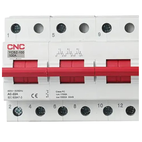 Перемикач навантаження трипозиційний YCBZ-100 1-0-2 3P 100A I-0-II 240B/415B CNC ELECTRIC