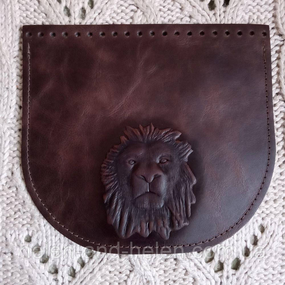 Клапан для сумки "Лев". Колір "Коричневий", фото 1