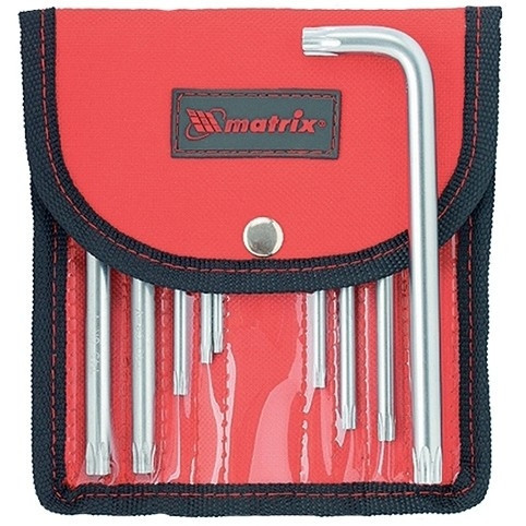 Набор Коротких Имбусовых Ключей Matrix TORX-TORX Tamper, 9 Шт: T10-T50 ...