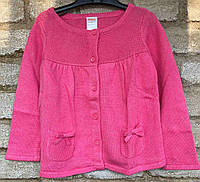 1, Розовая хлопковая вязаная кофточка с карманчиками на девочку Джимбори Gymboree Размер 5Т Рост 107-115 см