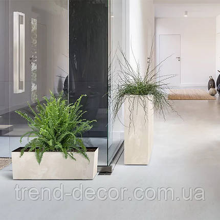 Горщик пластмасовий з вкладом URBI CASE BETON EFFECT бетон 77см., фото 3