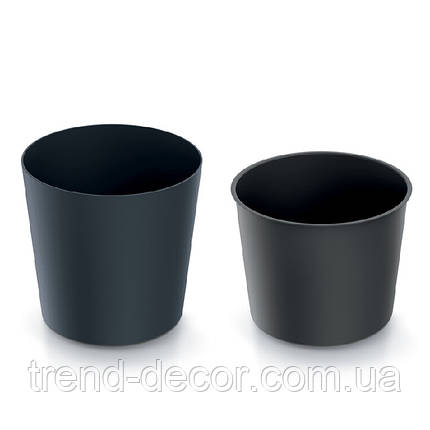 Горщик пластмасовий з вкладом URBI ROUND білий 30см., фото 3