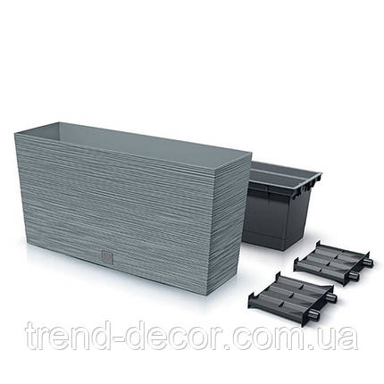 Горщик пластмасовий з вкладом FURU CASE MIDDLE бетон 77см., фото 3