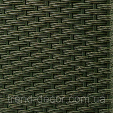 Горщик пластмасовий з вкладом FINEZJA ECO RATTAN зелений лісовий 19х19см., фото 3