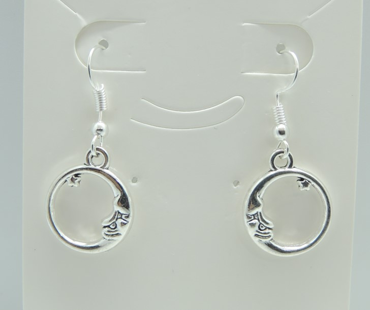 Сережки Liresmina Jewelry сережки гачок Слов'янський місяць із зіркою 3.6 см сріблясті