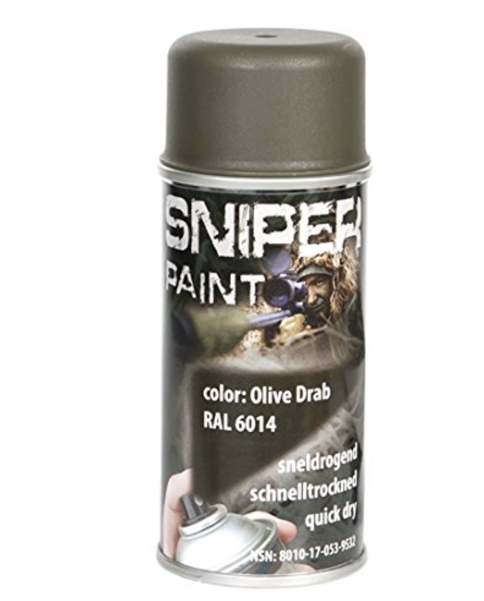 Фарба-спрей маскувальний для зрої, прицілів FOSCO SNIPER PAINT - 150 ml - Olive Drab RAL (зелений матовий)
