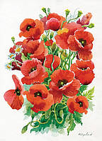 Алмазна вишивка. Картина на підрамнику Маки. Худ. Старовойтова Надія., розмір 20х30 см