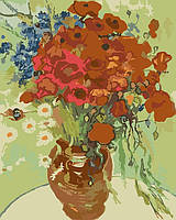 Діамантова мозаїка. Картина на підрамнику "Маки та ромашки. Худ. Vincent van Gogh", розмір 40х30 см