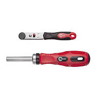 Викрутка реверсивна з трищіткою та набором насадок, в чохлі, 48 од. INTERTOOL VT-1048, фото 2