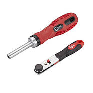 Викрутка реверсивна з трищіткою та набором насадок, в чохлі, 48 од. INTERTOOL VT-1048, фото 3