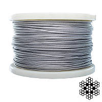 Трос 1.5мм DIN 3055 (6х7+1х7) нержавіючий А2 200м APRO