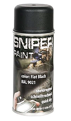 Фарба-спрей маскувальний для зрої, прицілів FOSCO SNIPER PAINT - 150 ml -  Flat Black RAL 9021 (чорний матовий)