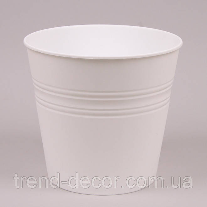 Горщик пластмасовий Відро білий 13см.