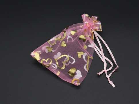 Мішечок з органзи подарунковий однотонний колір світло-рожевий. 10х14см / Мішечок з органзи подарунковий однотонний колір, фото 1