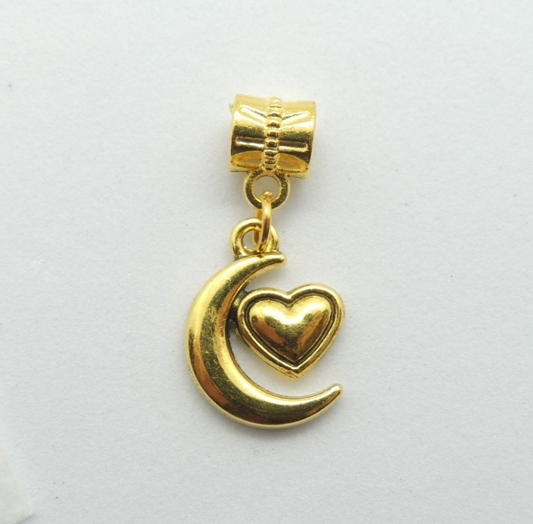 Кулон Liresmina Jewelry Золоте Місячне Серце 2,8 см золотистий