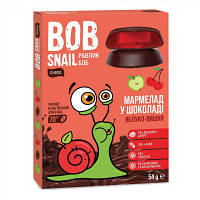 Новинка Мармелад Bob Snail Яблоко Вишня в черном шоколаде 54 г (1740484) !