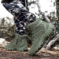 Тактические Ботинки GZ702 зеленые. Мужские армейские Берцы-Кроссовки. Трекинговая демисезонная Обувь размер 45