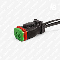 Разъём (патрон, цоколь) универсальный DT 2 pin, Deutsch Connector (мама), 01, с проводом в оплётке, 2 контакта