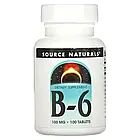 Source Naturals, Вітамін B6, 100 мг, 100 таблеток