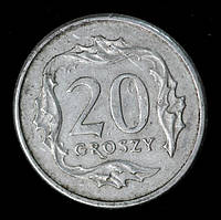 Монета Польщі 20 грошів 1997 - 2015 р.