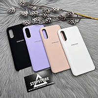 Чехол Silicone Case для Samsung A70 (А705) с микрофиброй противоударный силиконовый Люкс soft touch