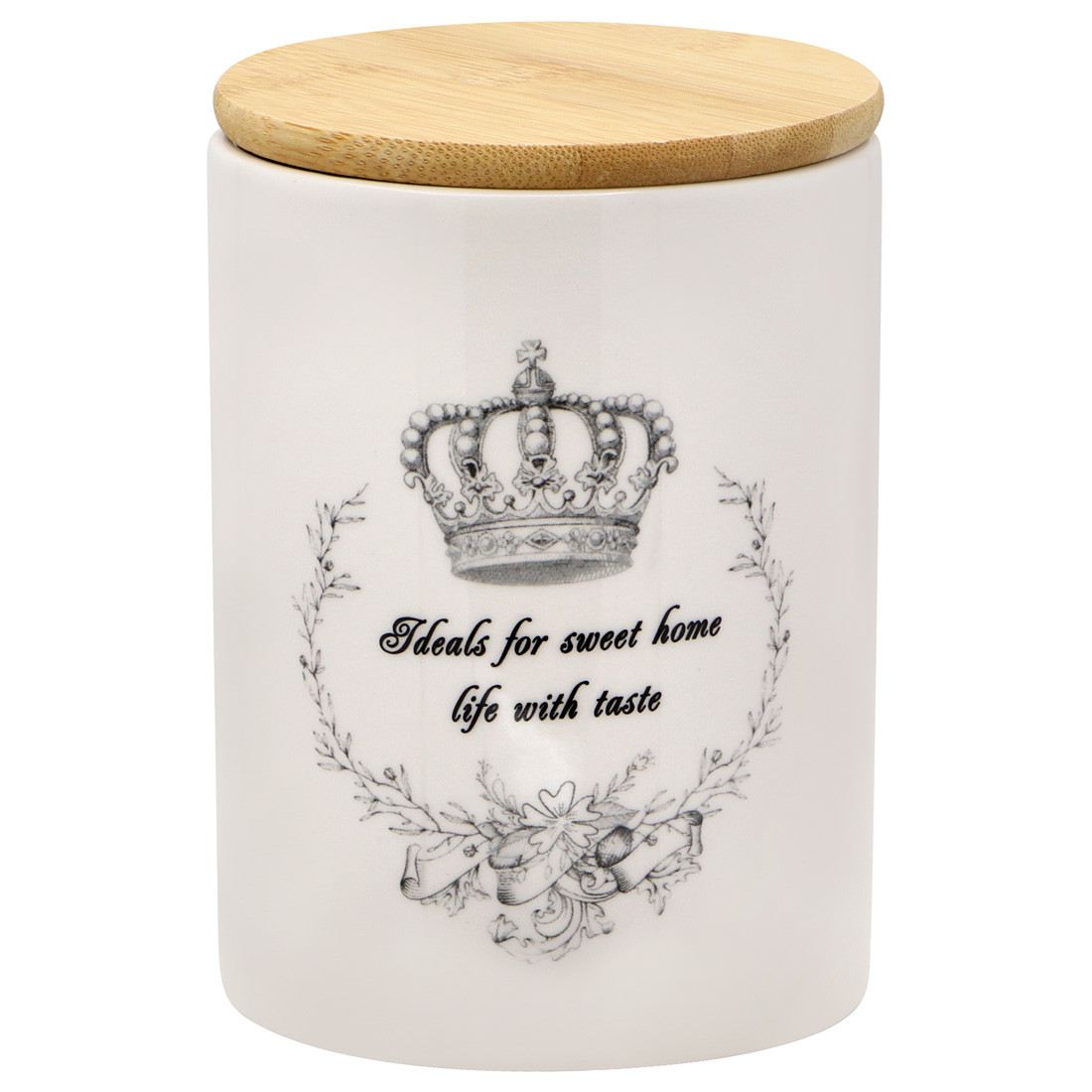 Банка керамічна з дерев'яною кришкою 850 мл "Корона" ZFC 038 CR, фото 1