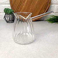 Скляна турка 560 мл із боросилікатного скла Смужки