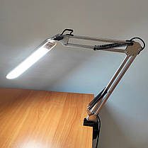 Настільна LED лампа Євросвітло Ridy-9 9Вт 3000К/4000К/6000К срібло струбцина 000057170, фото 3