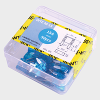 Запобіжники Євроміні 15 А (комплект 50 шт.) WTE