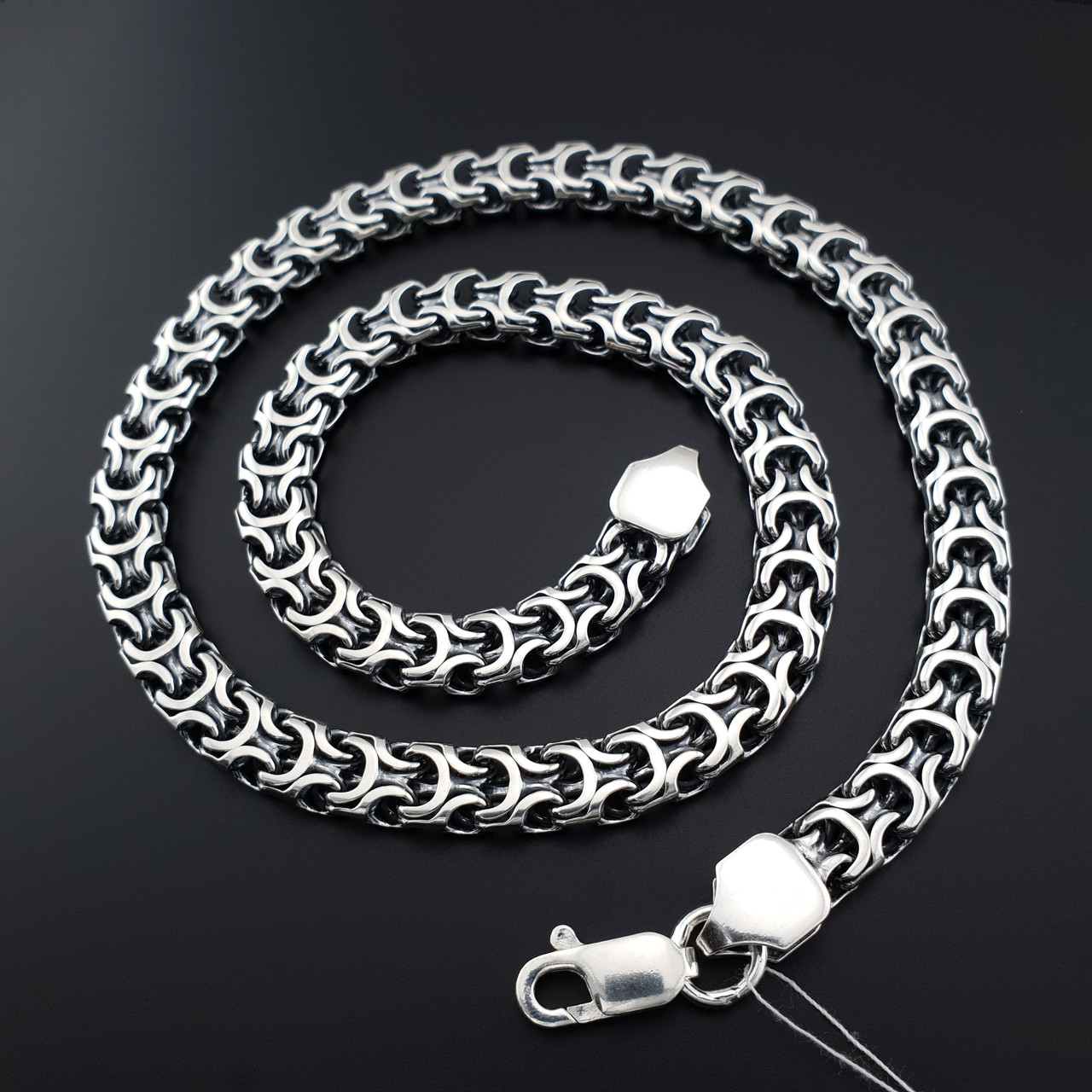 Чоловіча срібна цепочка Рамзес (Кардинал). Товстий ланцюг на шию срібло широкий 8 мм / 50 см, фото 1